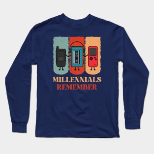 Millennials Never Forget Retro Vintage Novelty Funny Long Sleeve T-Shirt